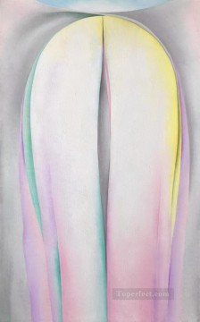 Georgia O keeffe Painting - Grey line with lavender and yellow Georgia Okeeffe American modernism Precisionism
